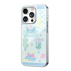 Dessert Carnival Blue Silver Frame iPhone Case