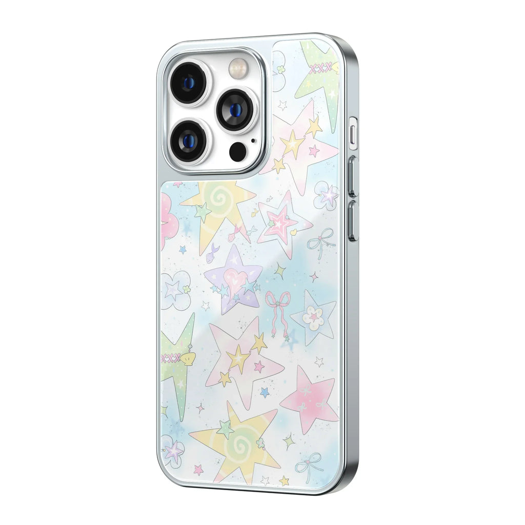 Starlit Pastel Skies Silver Frame iPhone Case