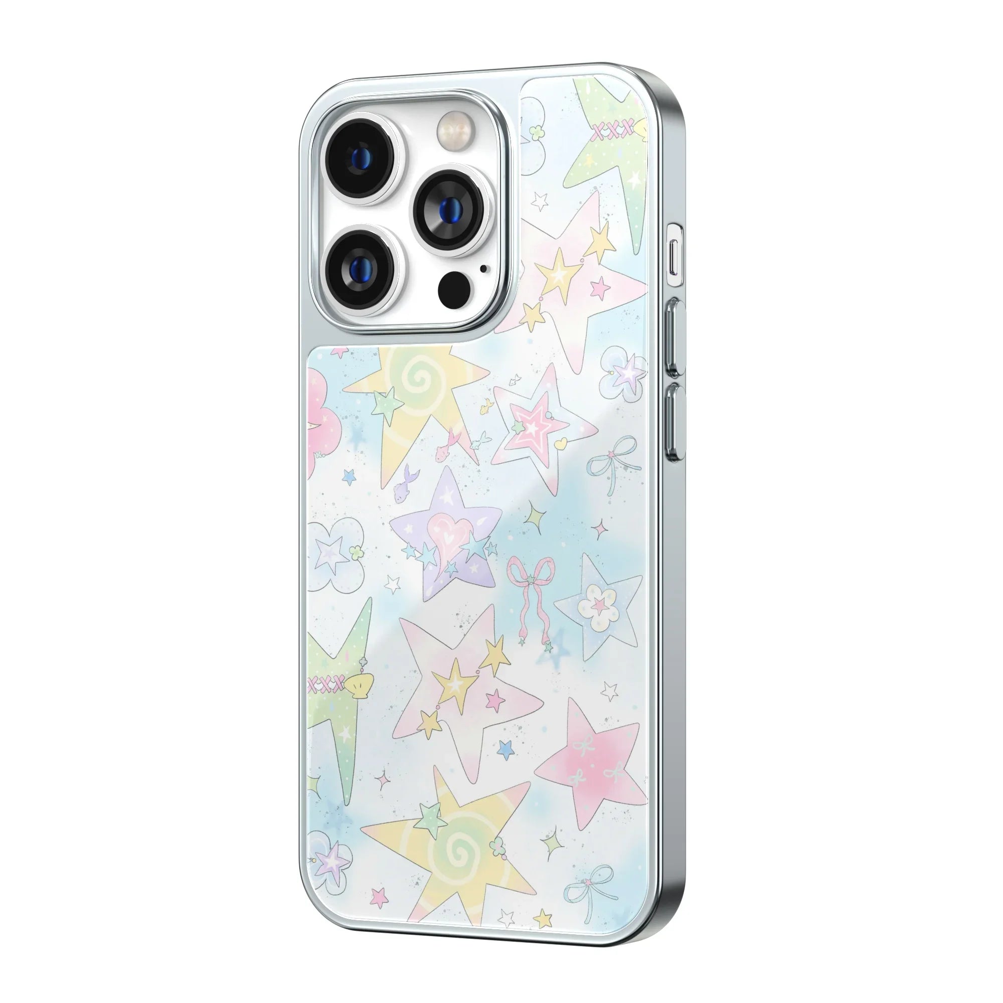 Starlit Pastel Skies Silver Frame iPhone Case