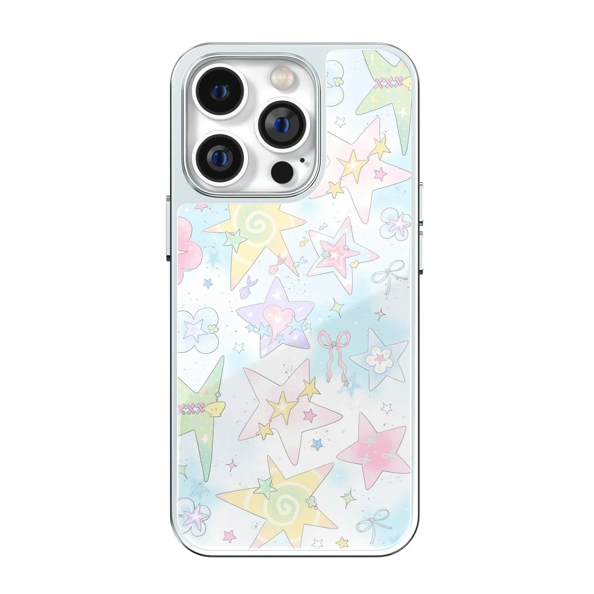 Starlit Pastel Skies Silver Frame iPhone Case