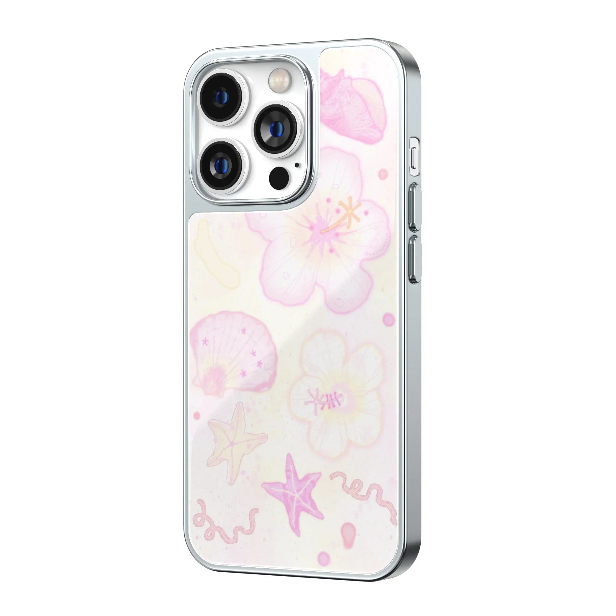 Tropical Island Memory Silver-Frame iPhone Case