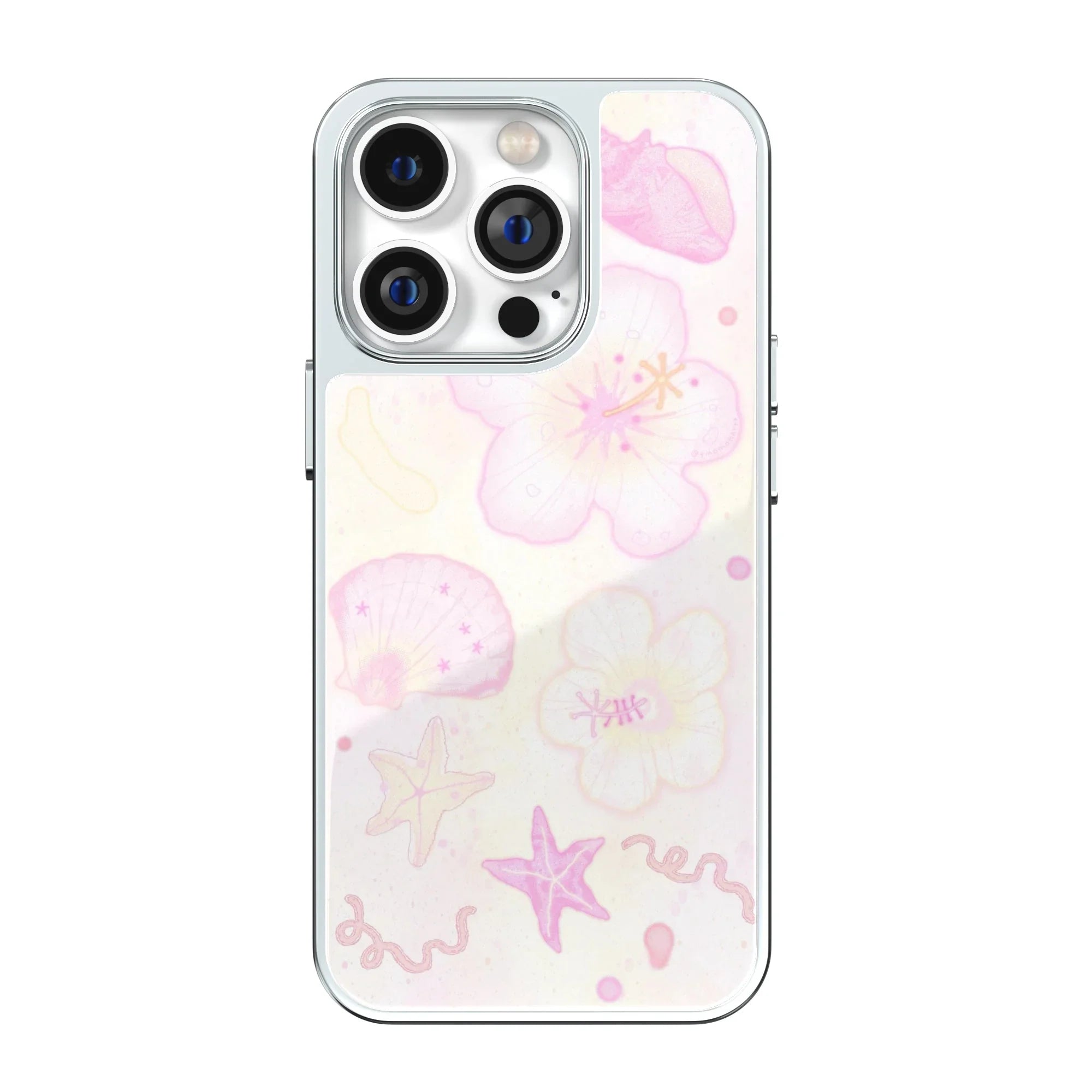 Tropical Island Memory Silver-Frame iPhone Case