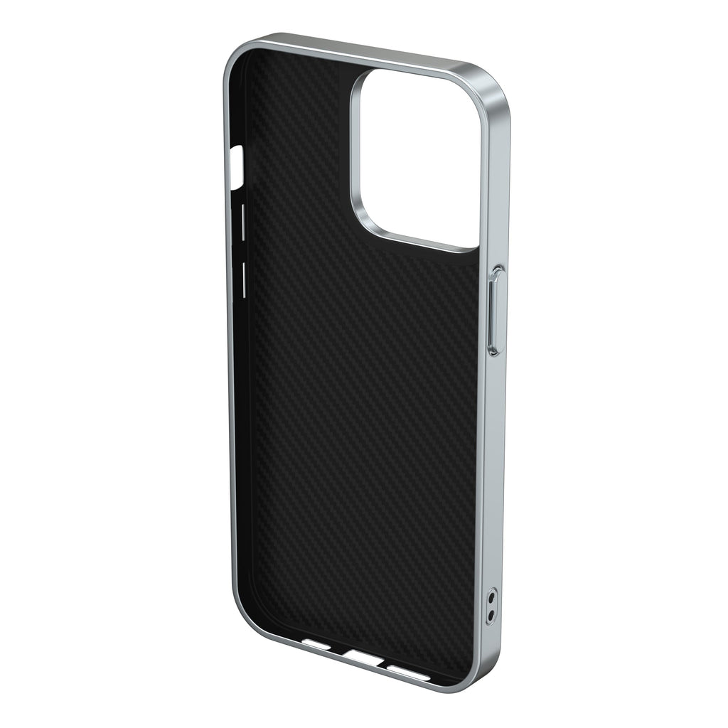 Black Leopard Silver Frame iPhone Case