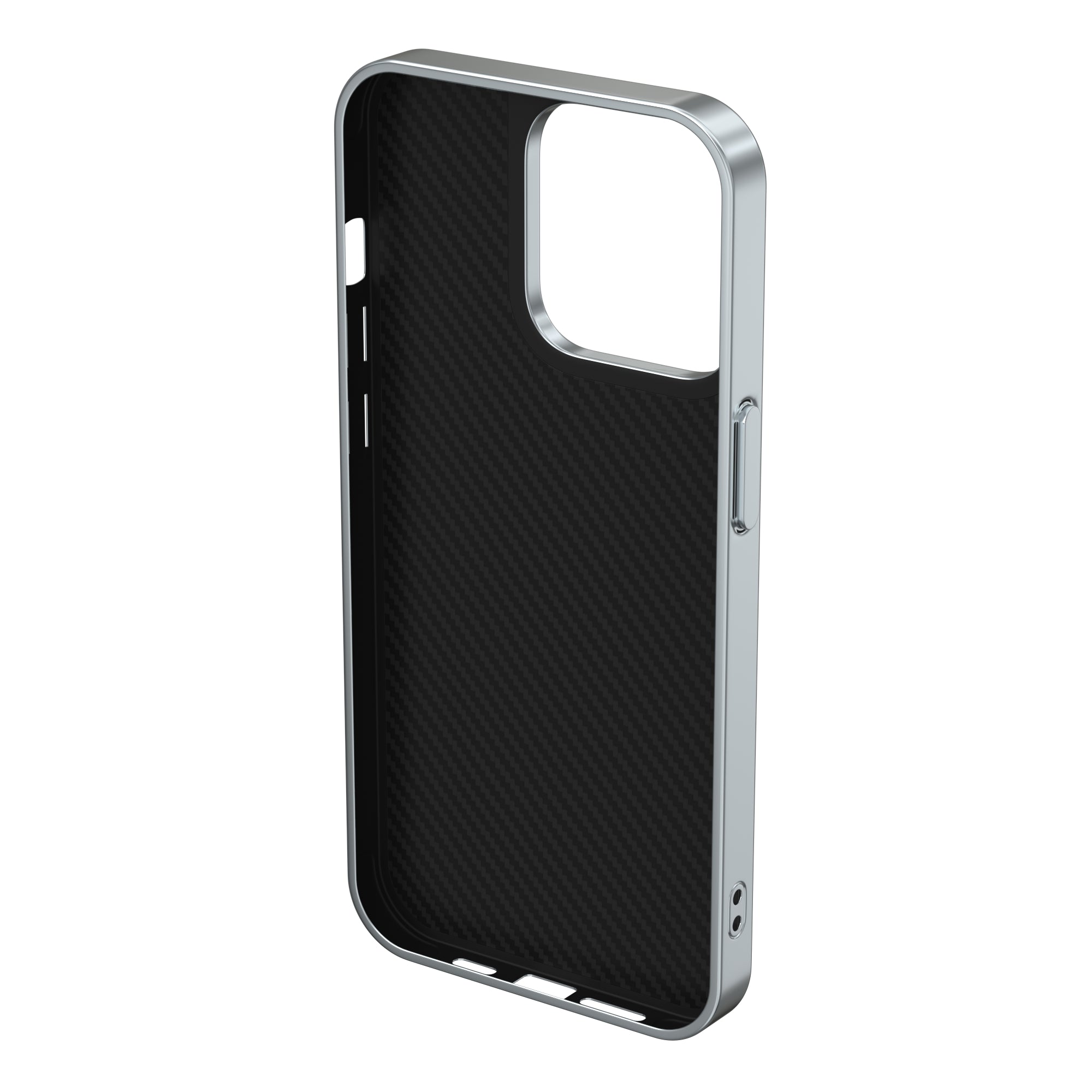 Ice Blue All-Over Star Silver Frame iPhone Case